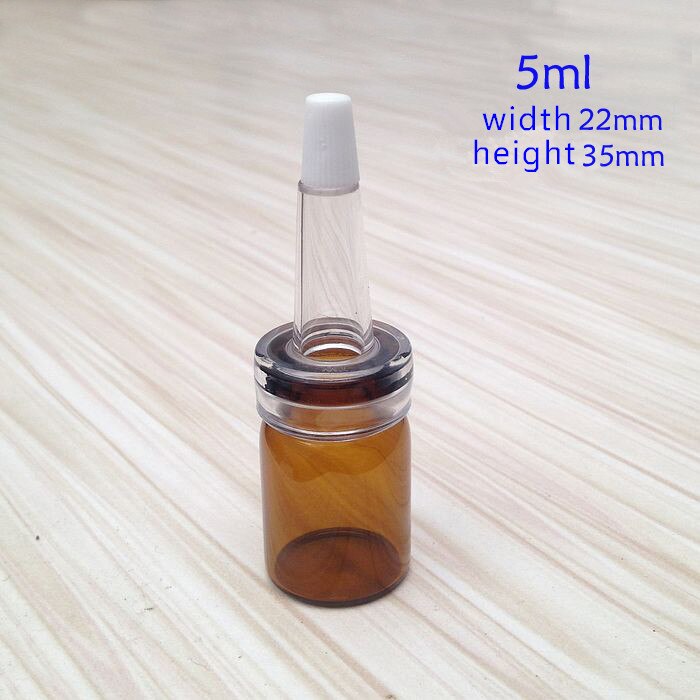 Mini heldere en bruine glazen flesjes 3,5,7,8,10,12ml met zachte plastic druppelaar, ideaal voor het herverpakken van vloeistof: 5ml bruin