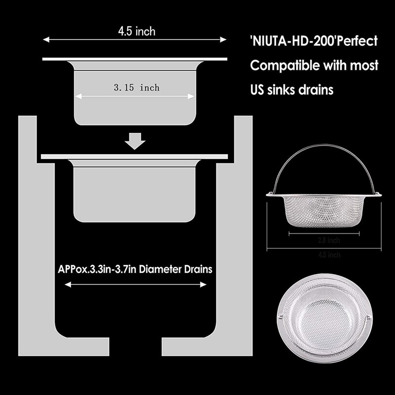 2 Stuk Gootsteen Zeef Roestvrijstalen Aanrecht Zeef Breed Side Past Meest Wastafels