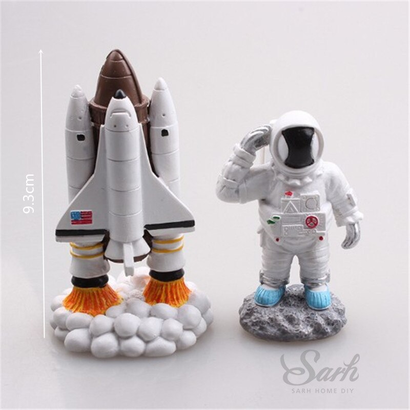 Moon Spaceship Astronaut Decorations Rocket Oh Baby Baking Happy Birthday Cake Topper Wedding Baby Shower Boy Girl Love: Rocket astronaut