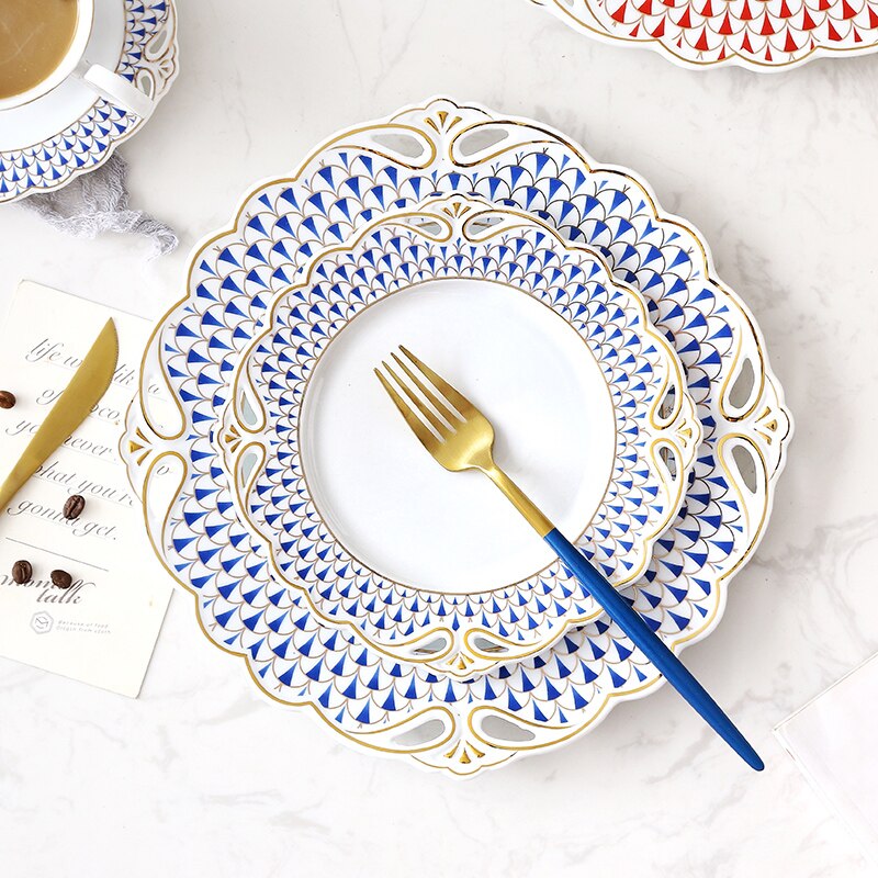 Geometric Texture Bone China Coffee Cup Set Home European Cup Saucer Coffee Set English Afternoon Black Tea Tea Set Ceramic