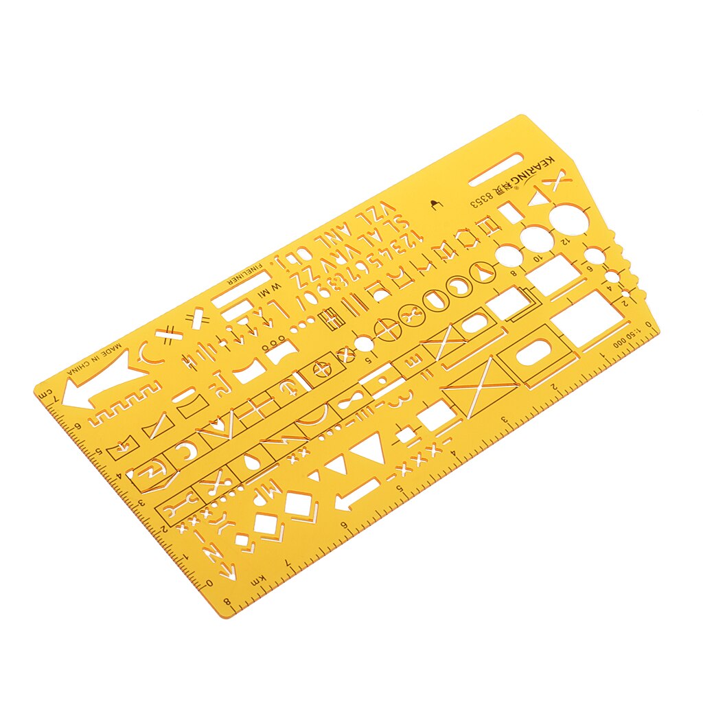 1 Piece Multishape Ruler Drafting Drawing Template Stencil Drawing Tools DIY 1:50000 Measuring Tools
