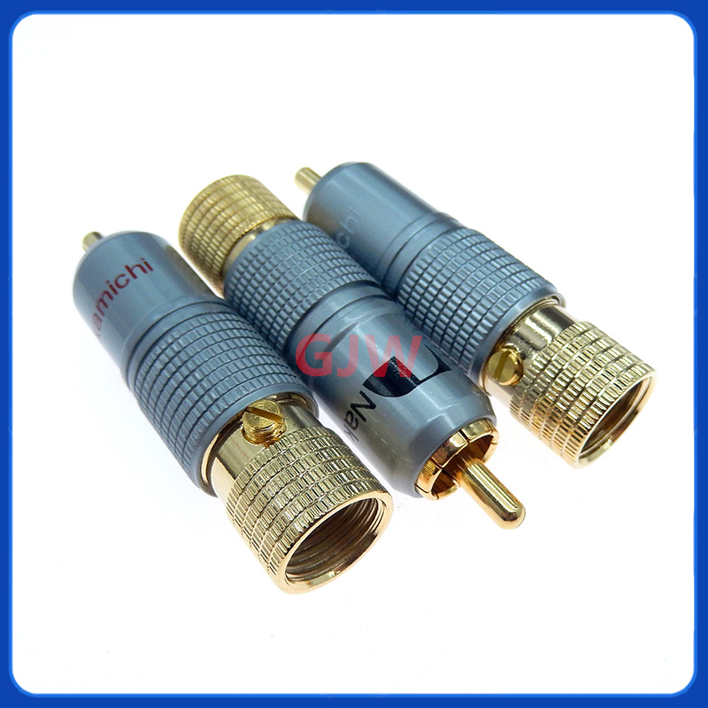 1Stck Hifi Vergoldet RCA Stecker Verriegelung Nicht Lot Koaxial Lotus Stecker Buchse 10mm Audio- Kabel Adapter