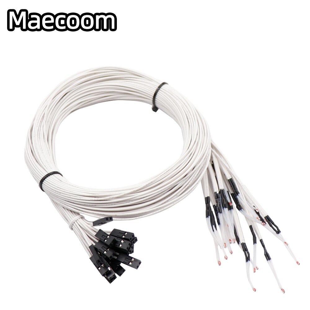 3D Printer parts Thermistor NTC Temperature Sensor 3950 1% line100&amp;150cm 100K with XH2.54 Dupont Terminal 2P Connector Terminal