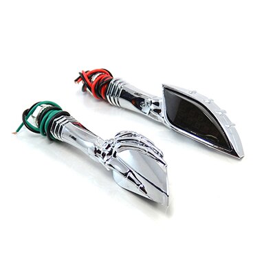 2x Chrom Schädel Geister Blinker Motorrad LED Blinker Licht für Harley Zerhacker Suzuki Honda Yamaha Universal-: Chrom Rauch hell