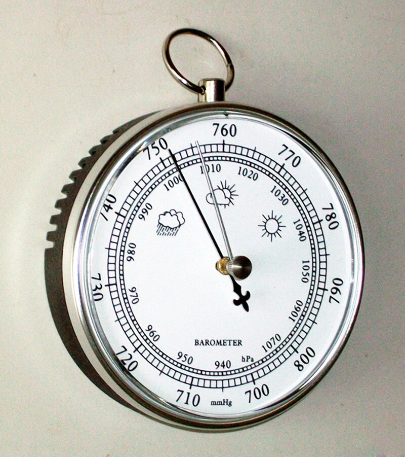 B9100 10cm Diameter 940~1070 hpa Room Suspended Barometer Outdoor Fishing Sliver Empty Membrane Barometer