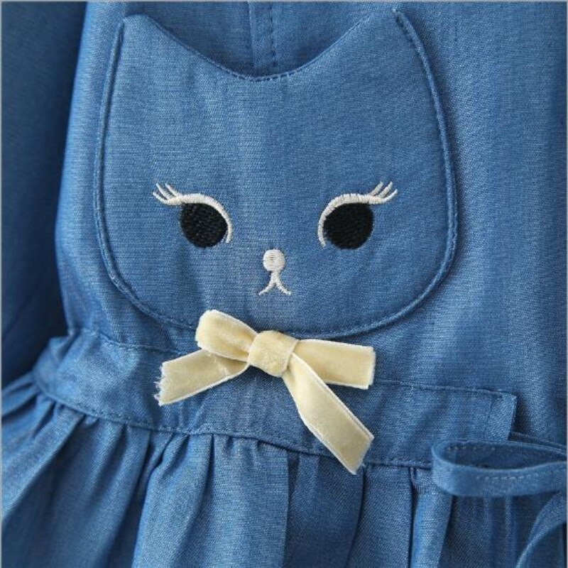Veste en denim printemps/automne pour filles | manteau de chat doux poche, haut à manches longues pour enfants de 0-3 ans, veste d'automne à double poche