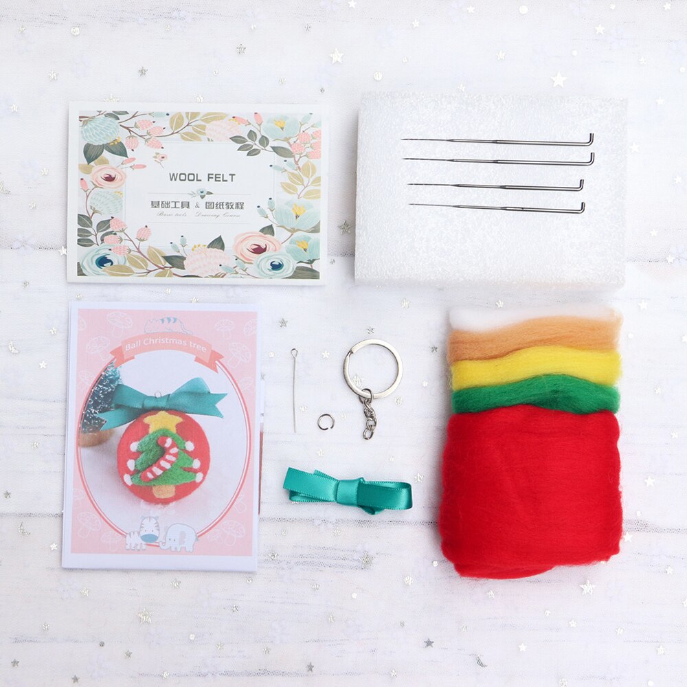 DIY Wool Felt Material Bag Elk Snowman Christmas Tree Wool Felt Maker Christmas Handmade Diy Wool Felt Christmas Keychain