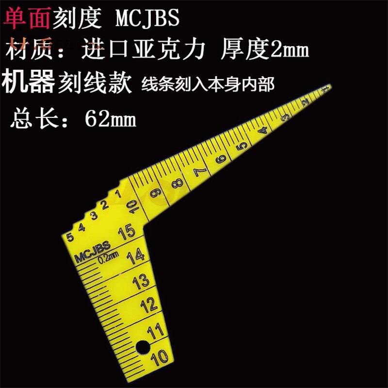 1pcs Japanese K15SG plastic feeler gauge 1-15mm Taper Welding Feeler Gauge Gage Gap Ruler Automobile industry Measuring Tools: yellow--1side scale