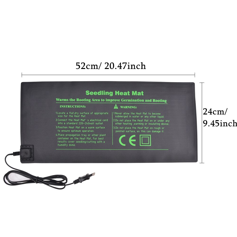 Durable Seedling Heat Mat Plant Seed Germination Propagation Clone Starter Pad Warm Hydroponic Heating Pad 52 X 24cm