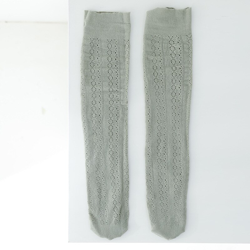 Neue freundlicher Knie Hohe Socken Sommer Aushöhlen Mädchen freundlicher Dünne Prinzessin Socken Baumwolle Gittergewebe Socke Mädchen Atmungs Lange socken: grau