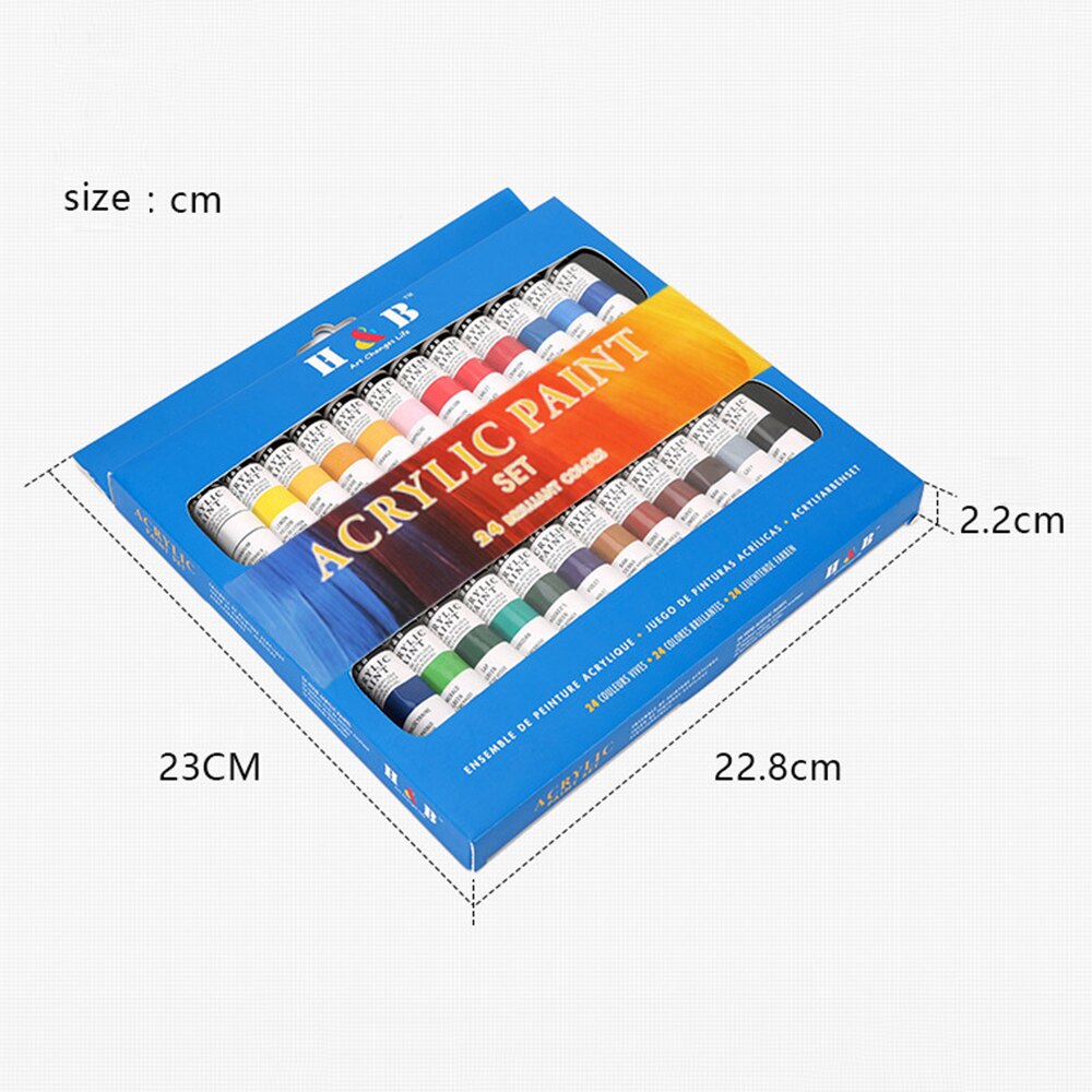 24 Colors Acrylic Paint Drawing Pigment Oil Painting Tube for Artists Beginners Students Drawing Painting Graffiti Art Supplies
