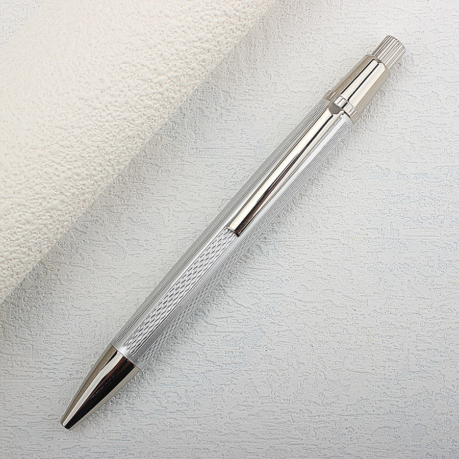 JINHAO 126 Luxury Pure Silver Rollerball Pen Metal Steel Ballpoint Pens with Case Office Supplies: green