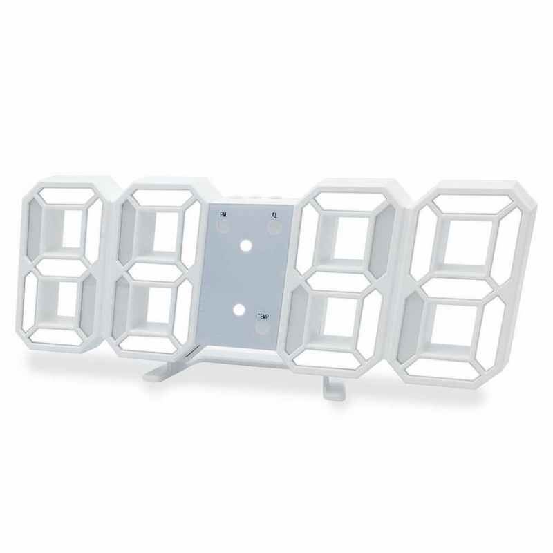 Tafel Klokken Led Digitale Wekker Digitale Klok Bureauklok Nachtkastje Wandklok Decoratieve Tafel Klok Met Thermometer: white white