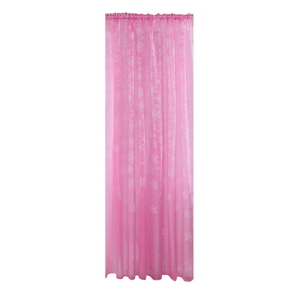 1Pcs Wit Gordijn Stoffen Sheer Sneeuwvlok Borduren Tulle Voor Woonkamer Gordijnen Voor Slaapkamer: Pink