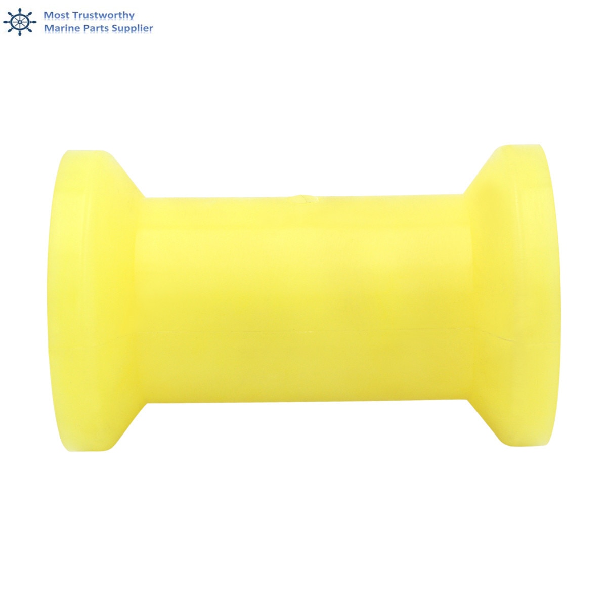 Seachoice 5-Inch Boat Trailer Rubber Spool Roller – Yellow, 5/8-Inch Hole, Molded Design
