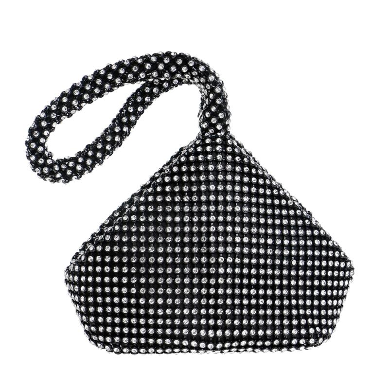 Macio frisado bolsas de noite feminina capa estilo aberto senhora casamento bridalmaid bolsas bolsa para o presente de ano novo embreagem: Black