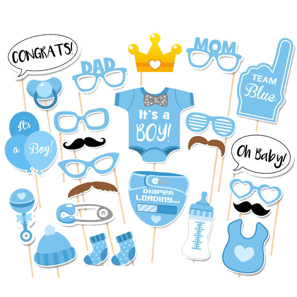 Fête anniversaire bricolage bébé pour Photobooth accessoires tirer stand accessoires masque bâton amusant décoration de mariage 25PC
