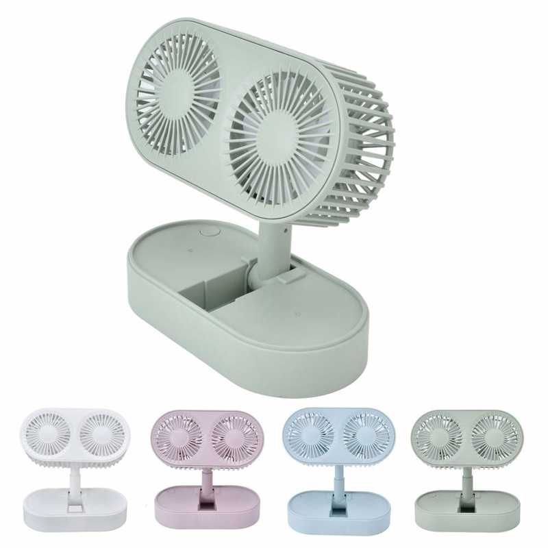 Desktop Fan Angle Adjustable Double Fan Dual Motor for Office for Living Room for Bedroom