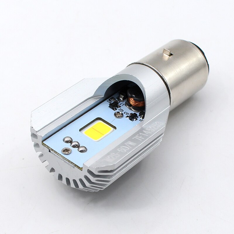 Super heldere  ba20d h4 led motorfiets koplamp blub 6500k ba20d hi/lo moto licht cob scooter accessoire  h4 motorfiets koplamp