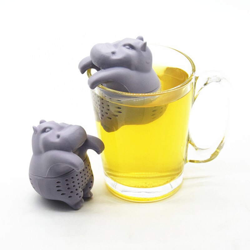 Koffie Herb Filter Losse Blad Diffuser Hippo Shaped Thee-ei Herbruikbare Siliconen Theezeefje Thee Accessoires