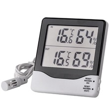 In & Out Twee Kanalen Thermo-Hygrometer Digitale LCD Elektronische Temperatuur-vochtigheidsmeter Weerstation Thermometer Hygrometer