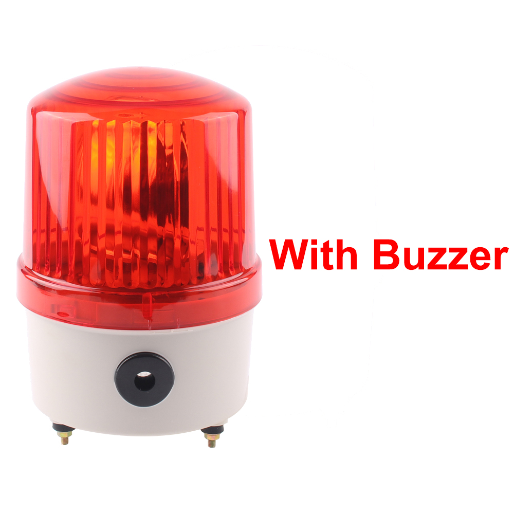 LTE-1121J Roterende Baken Verkeer Sirene Waarschuwingslampje Industriële Alarm Bouw Lamp Lamp Geluid Zoemer/Geen Ac 220V Dc12v 24V: Licht Geel / 5w