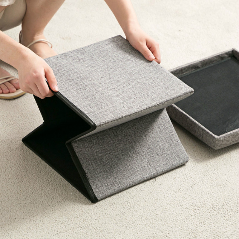 Linen Fabric storage Stool Foldable household Coffee Table Sofa Footstool Ottoman storage box change shoe bench mx9171609