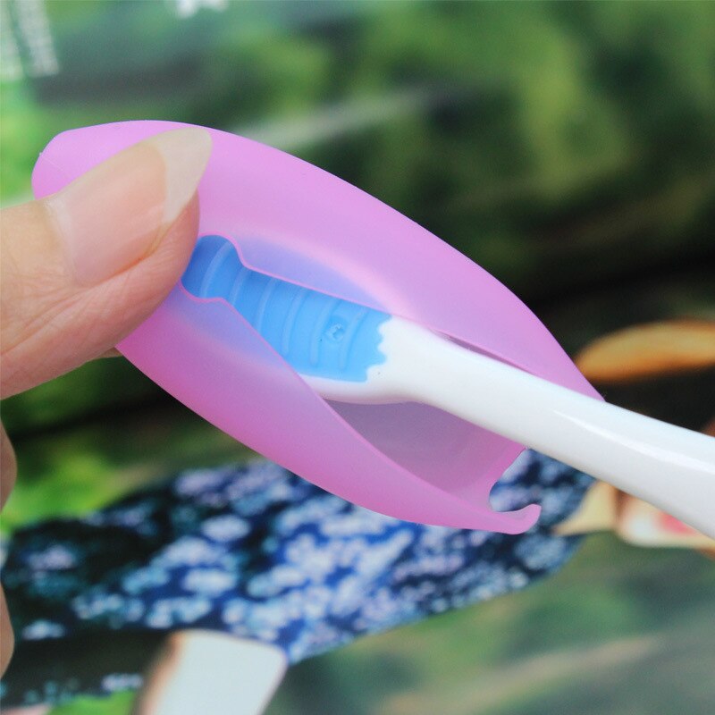 Siliconen Tandenborstelhouder Antibacteriële Tandenborstel Cover Holder Voor Spiegel/Douche Badkamer Of In Reizen