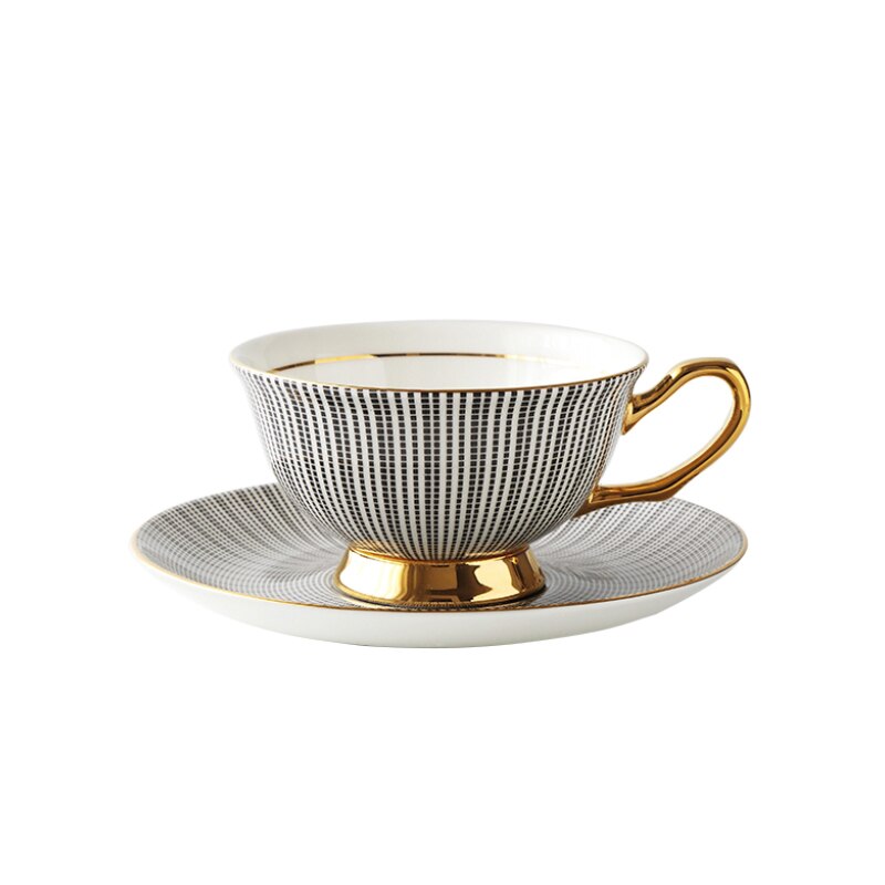 Tasse à café en céramique, soucoupe moderne Simple, tasses de thé de l'après-midi, tasse à thé en porcelaine, exquise, haut de gamme, décoration de maison,: Black
