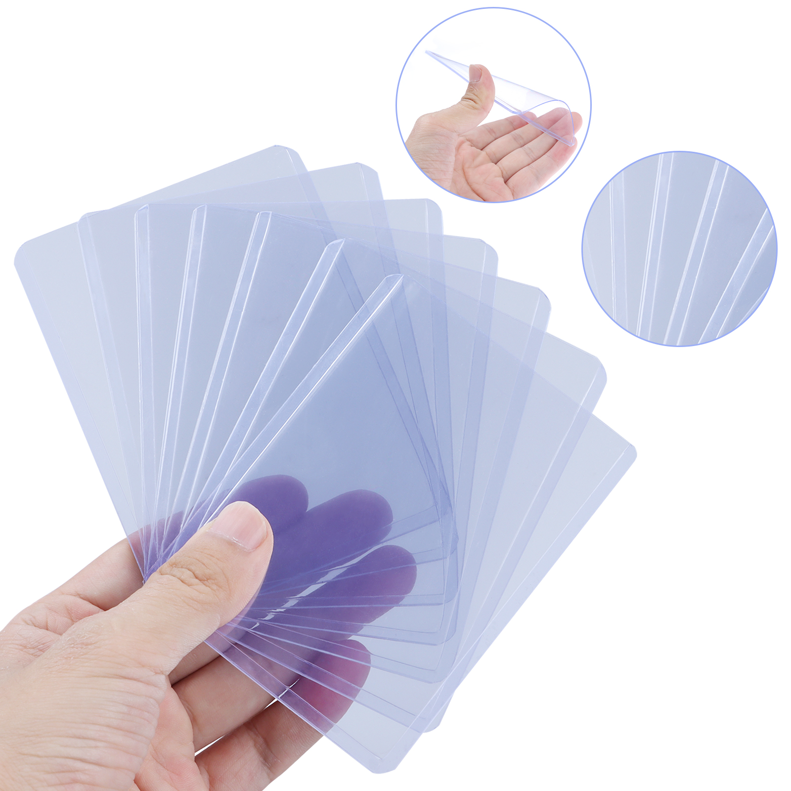 100 Pcs Topload Card Sleeves Transparent Top Loader Card Holders Protectors Thic