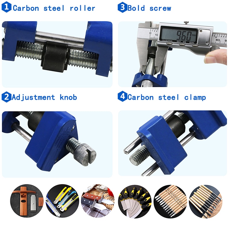 36-86Mm Carbon Staal Slijper Blade Jig Honen Gids Roller Voor Hout Beitel Slijpen Slijper