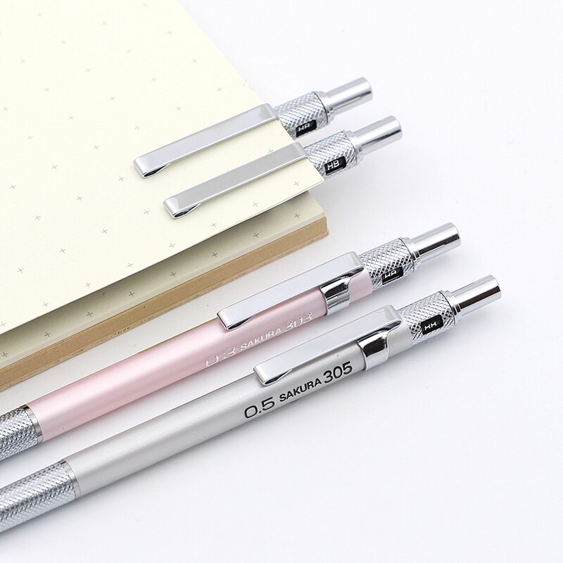 1Pcs Sakura XS-303 Metalen Staaf Anti-Gebroken Kern Tekening Automatische Potlood 0.3Mm/0.5Mm Niet te Breken Schets Hand Getekende Comics