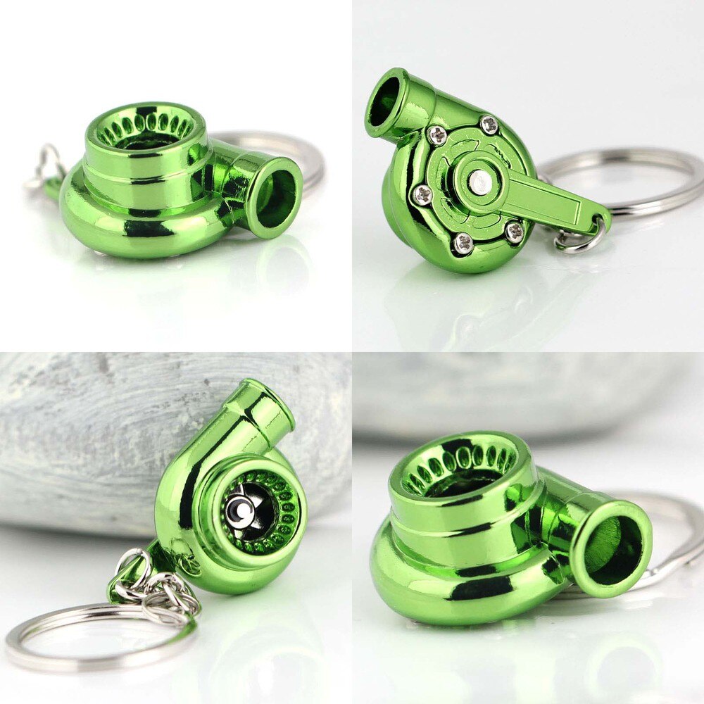 Llavero Turbo giratorio anodizado chapado brillante Metalliac Color turbocompresor llavero: Metallic Green