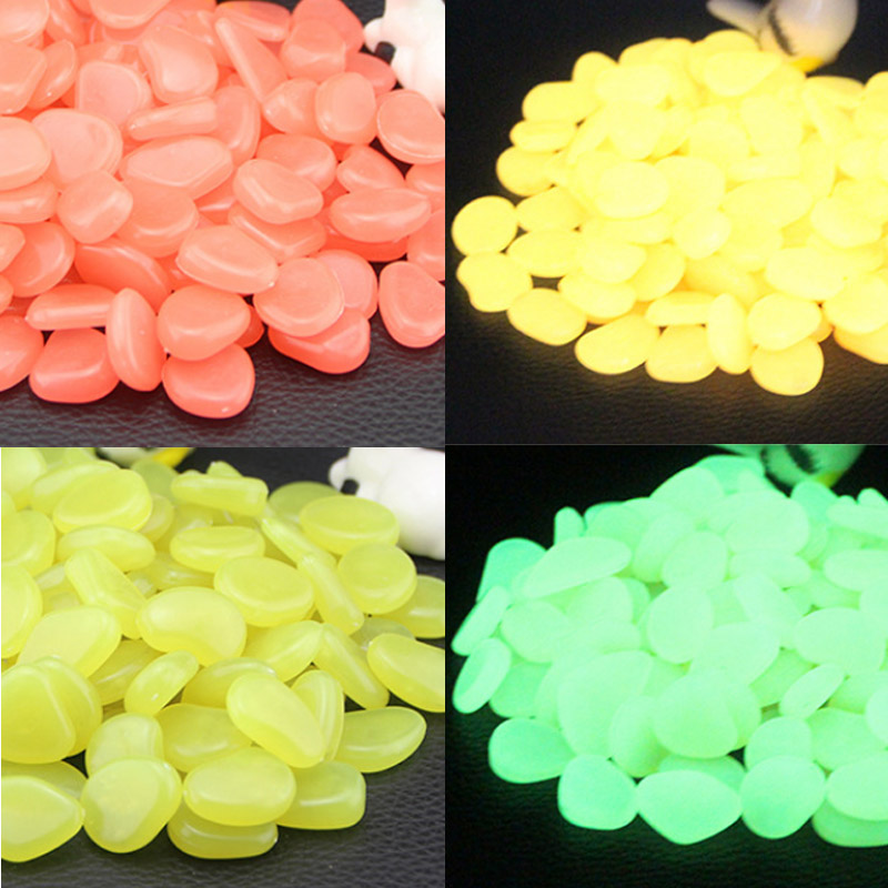Pierre à galets artificielle multicolore | Émission de lumière, ornement d'aménagement de jardin, décoration d'aquarium de poissons lumineux, 10 pièces