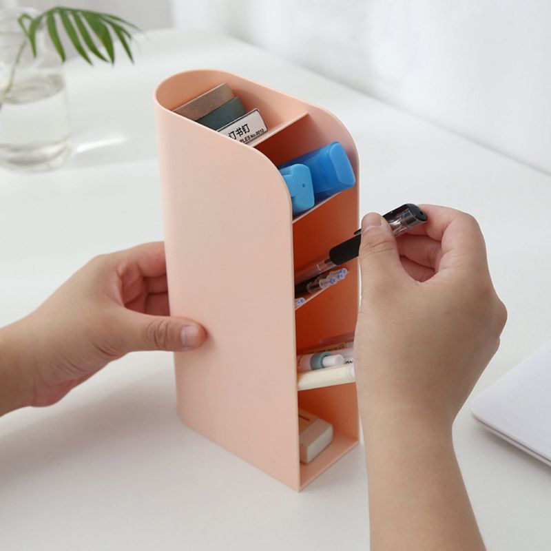 Kawaii Large Capacity Desktop Pen Holder Pencil Makeup Storage Box Organizer Stand Case School Office Supplies