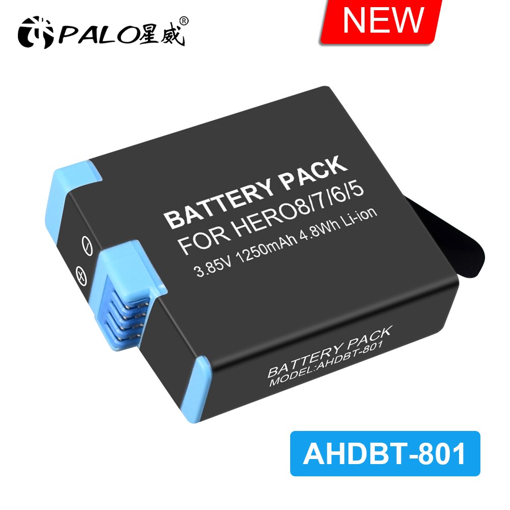Palo 100%  original til gopro hero 7 hero 6 hero 5 batteri til go pro hero 7 6 hero 5 gopro hero 8 sort afkode kamera batteri