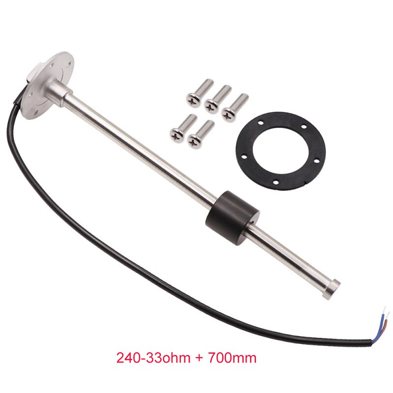 Kus 0-190ohm 240-33 Ohm Signaal Brandstofmeter Boot Olie Tank Niveau Indicator 12/24V Met rood Geel Beschikbaar Backlight Voor Auto: 240-33ohm 700mm