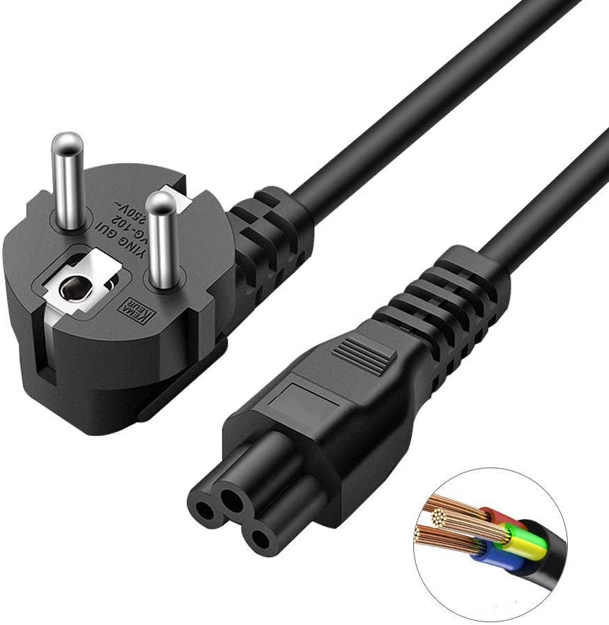 1.5M EU Universal Laptop 3-pin Charger Plug Power Adapter Cord Cable For HP Dell Toshiba Sony ASUS Lenovo Samsung notebook: Default Title