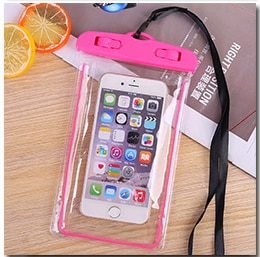 Funda Universal impermeable para teléfono móvil, carcasa de PVC transparente sellada bajo el agua para natación, para iPhone 8, samsung S9: pink