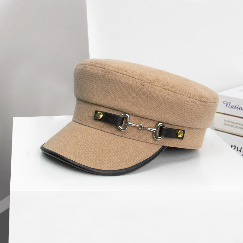 Béret de Style anglais pour femme, chapeau à chaîne de la marine, chapeau octogonal de journal, rétro sauvage, Casquette octogonal, automne et hiver: 8