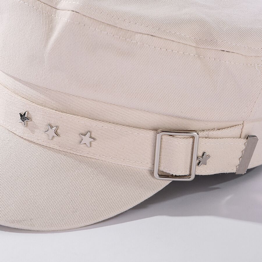 Gorras planas de color azul marino para mujer, gorras de sol fáciles de combinar con remaches, cómodas gorras casuales Retro de pintor, gorras de primavera y otoño para mujer