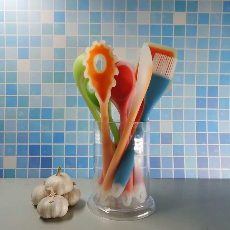 Ustensiles de cuisine, ustensiles de cuisine, outils de cuisine, spatule et cuillère ustensiles de cuisine, Nylon et Silicone de alimentaire multicolore 1 pièce
