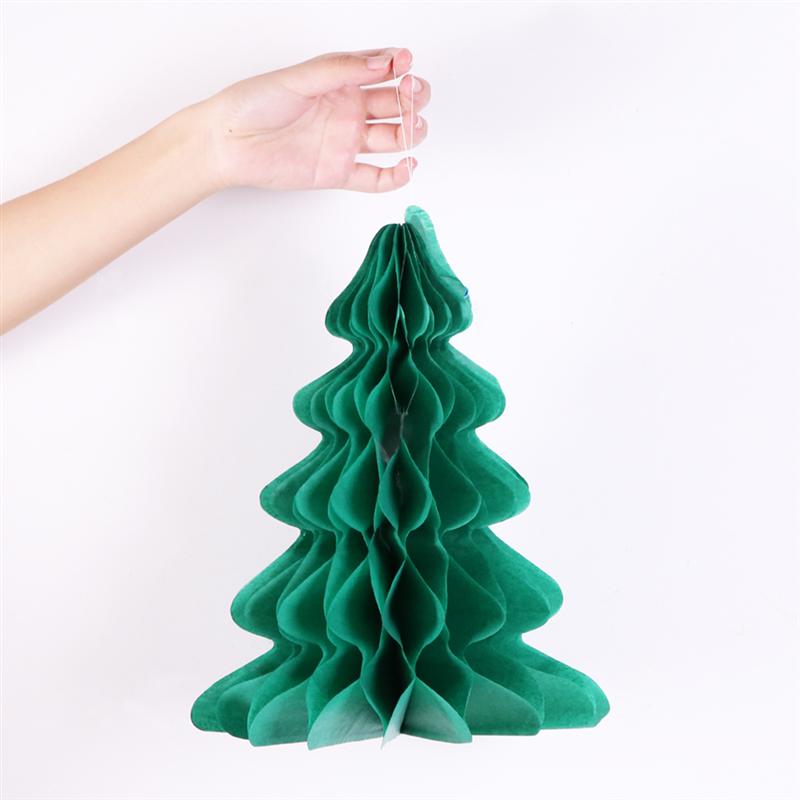2pcs Paper Christmas Tree Table Decoration Honeycomb Christmas Tree Hanging Decorations Party Favors Festival Party Tree