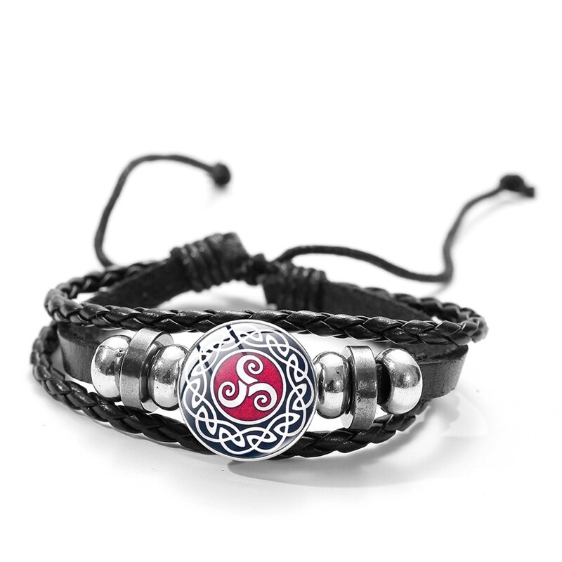 Nowa moda Teen Wolf Triskele bransoletka Steampunk Triskelion Allison Argent szklana kopuła ręcznie skórzane bransoletki bransoletki: Style 8