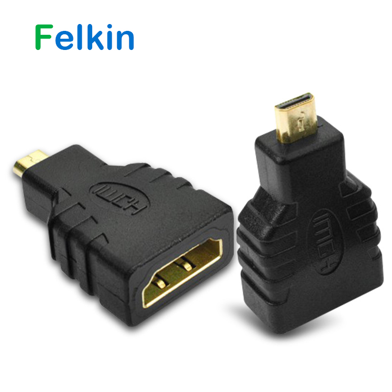 Felkin Micro HDMI naar HDMI Adapter Man naar Vrouw HDMI 1.4 3D Uitbreiding Adapter 1080 p Converter voor Telefoon Tablet HDTV Camera MP4