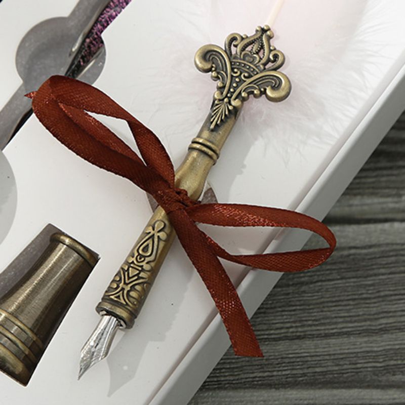 1 set vintage kalligrafie veer dip pen vulpen inktpunt kantoorbenodigdheden