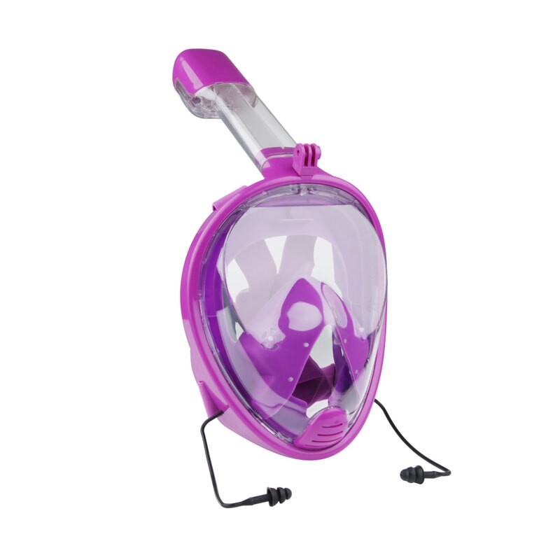 mascarillas de Snorkel de cara completa vista panorámica Anti-niebla Anti-fugas de natación Snorkel máscara de buceo submarino Compatible con GoPro: color 03 / S / M