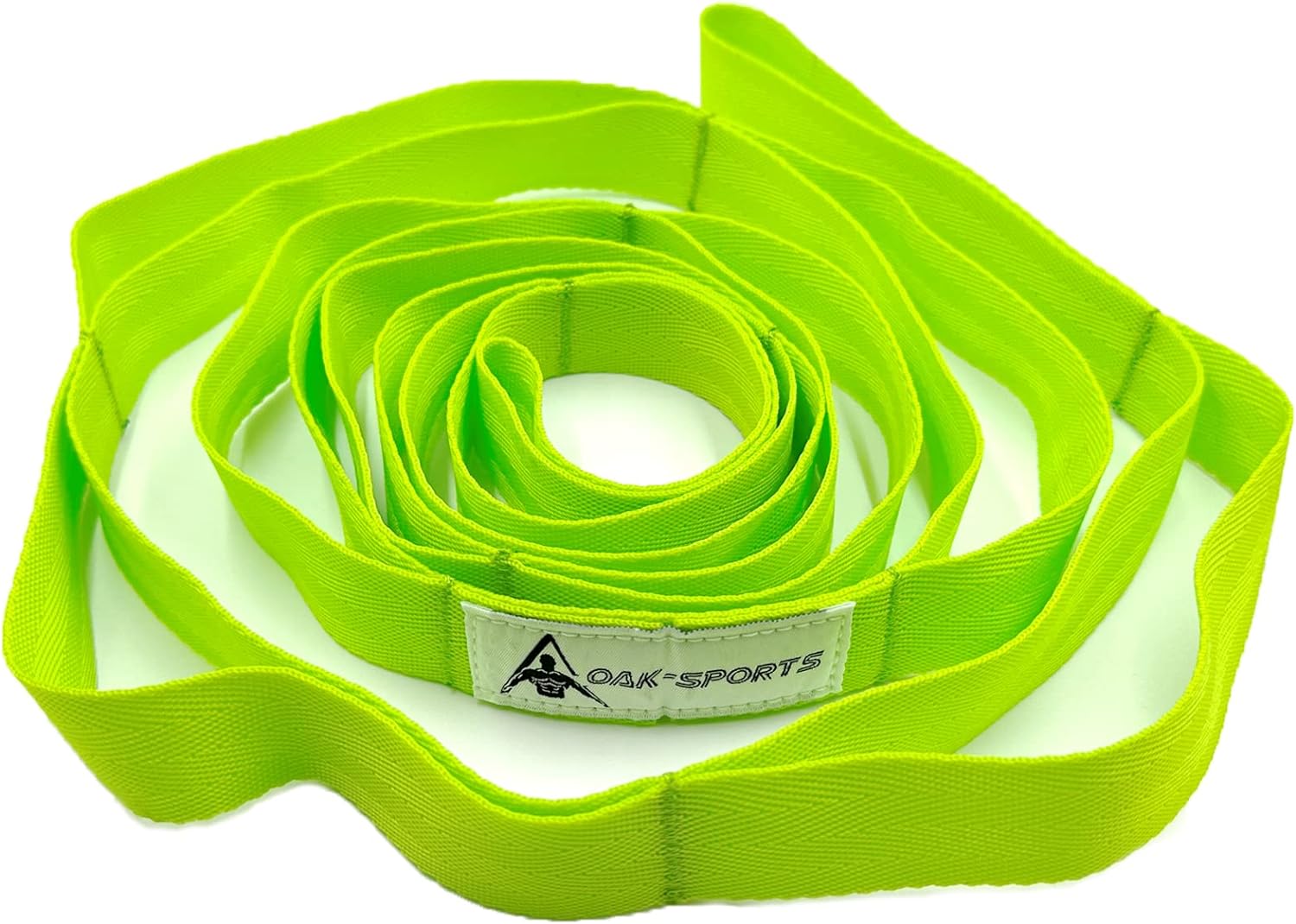Correa de estiramiento Correa de yoga con bucles, correas elásticas para fisioterapia, correa de ejercicio no elástica para Pilates, danza: Verde claro
