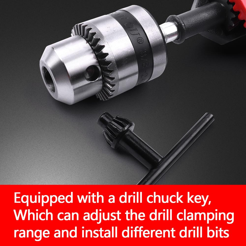 3/8 inch Portable Manual Drill Double Gear Hand Shake Drilling Tool For DIY Craftsman Woodworking Hand Crank Drill