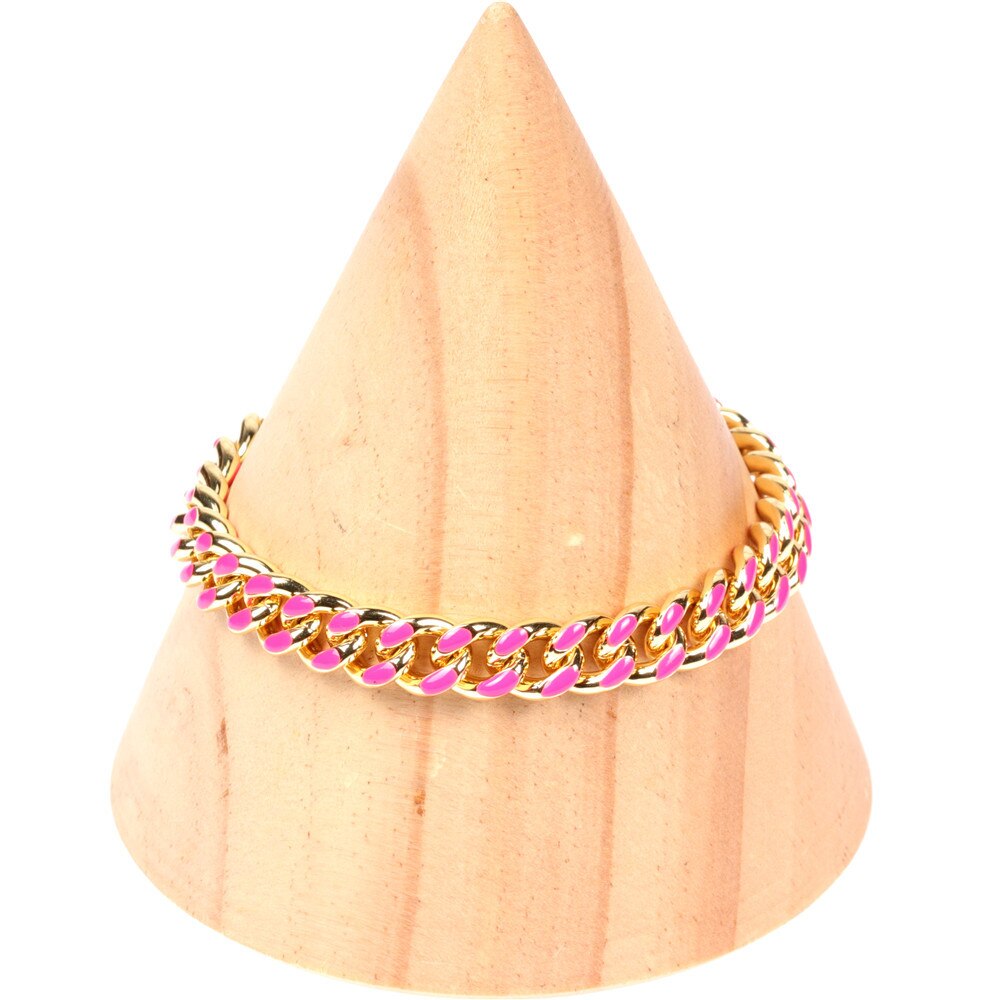 Hip hop Dripping oil vintage yellow bracelets Women men blue Punk Cuban Link Chain bracelets Jewelry Christmas